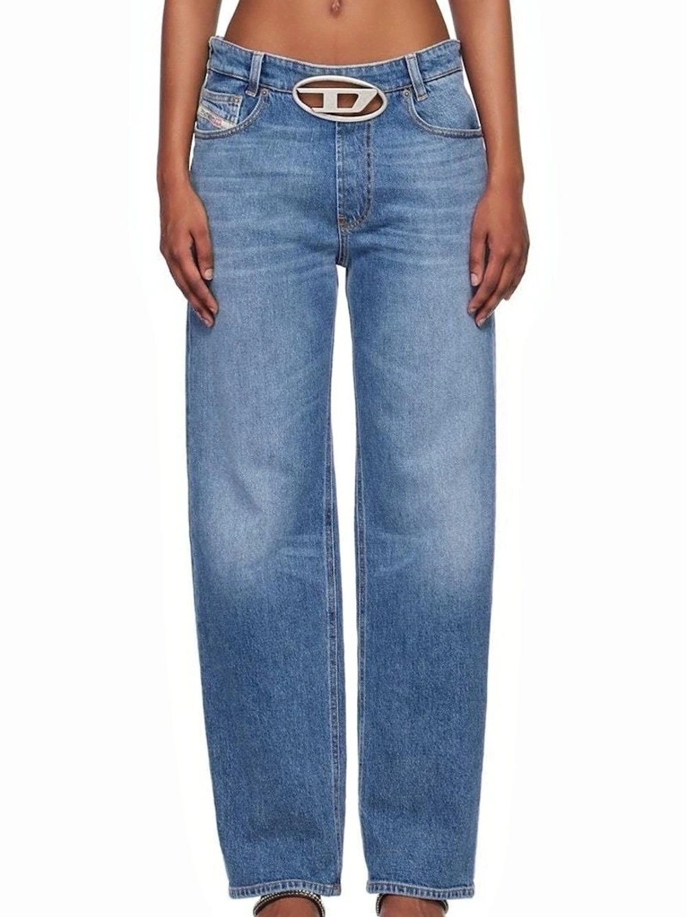 Diesel 1996 D-Sire Low-Rise Wide-Leg Jeans Women's Straight Leg Jeans in Blue